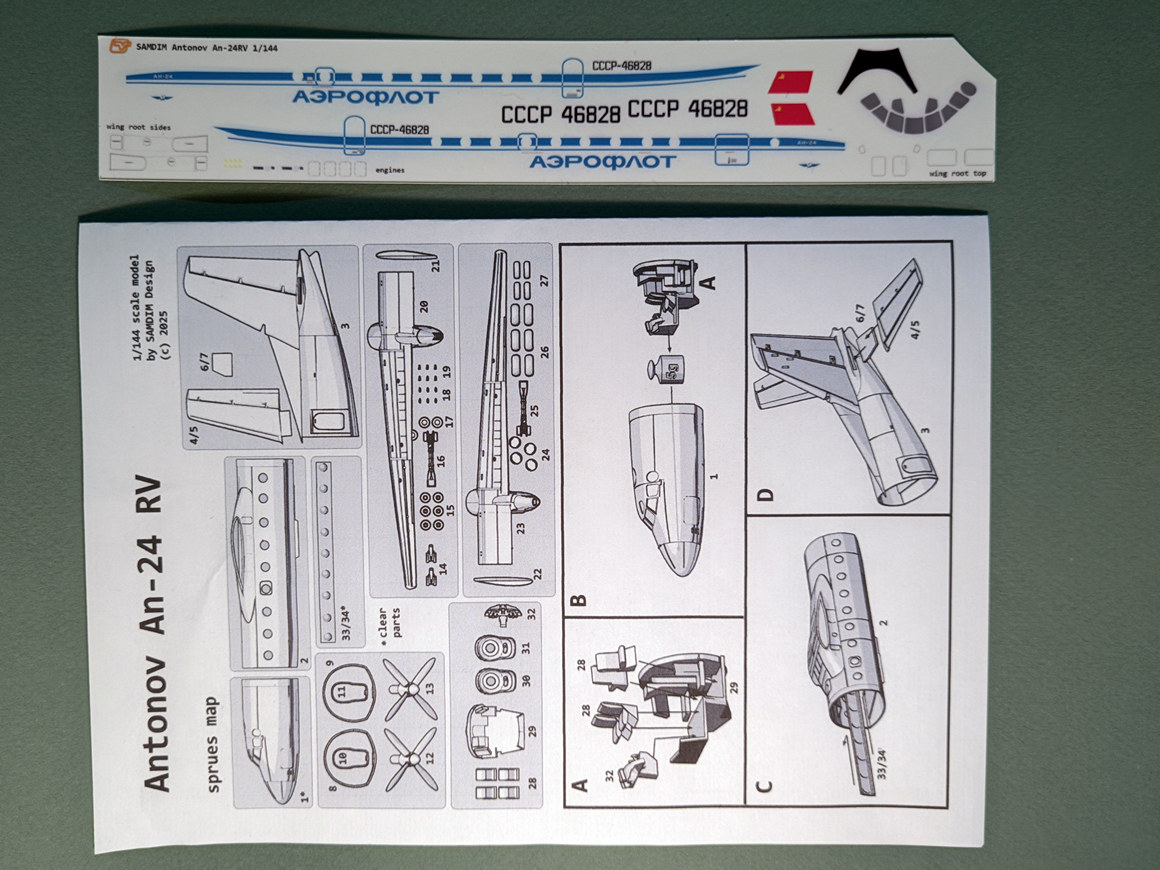 Antonov An-24RV instructions and decals