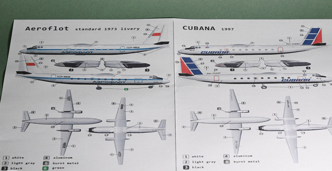 Antonov An-24RV paint instructions