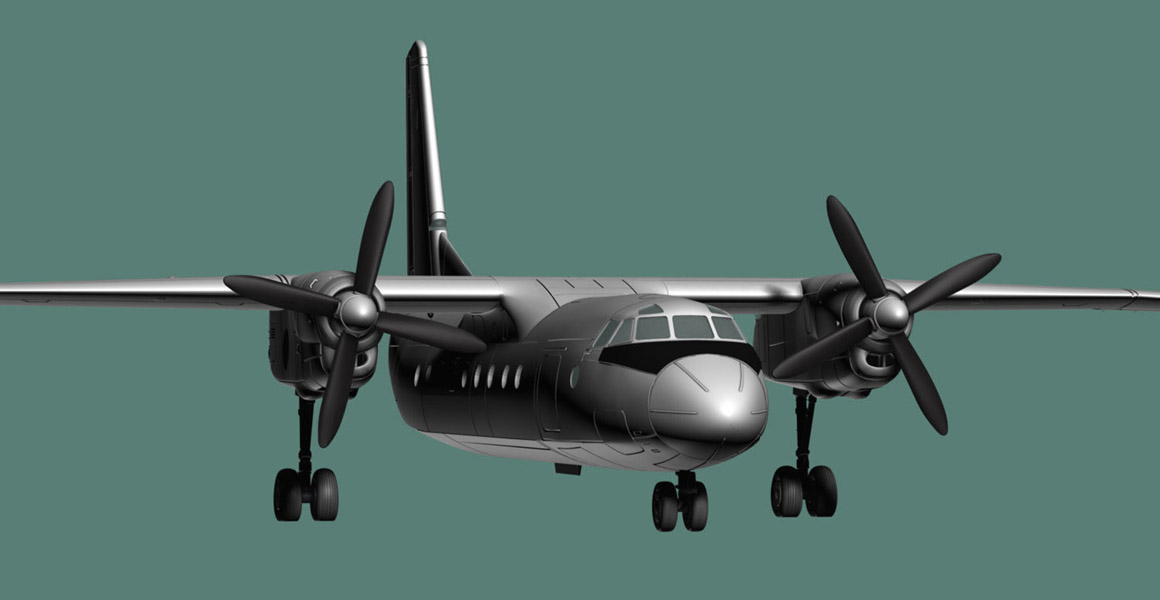 Antonov An-24RV render front