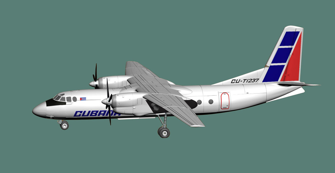 Antonov An-24RV render cubana